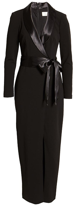 Eliza J Long Sleeve Tuxedo Gown | 40plusstyle.com