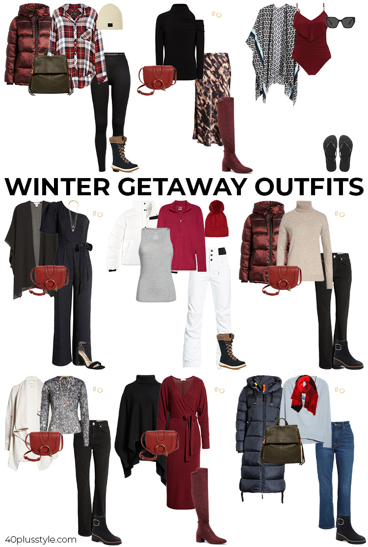 Winter getaway outfits | 40plusstyle.com
