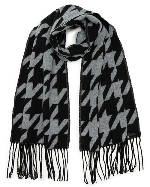 Rebecca Minkoff Houndstooth Fringe Scarf | 40plusstyle.com