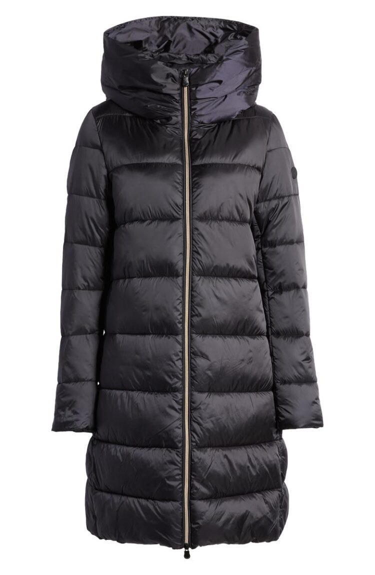 Save The Duck Lyla Quilted Water Repellent Longline Puffer Jacket | 40plusstyle.com