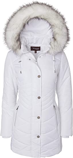 Warmest winter coats for women - Sportoli Sportoli Plush Lined Quilted Puffer Coat | 40plusstyle.com