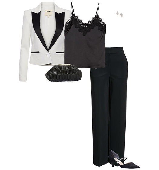 Tuxedo outfit for women | 40plusstyle.com