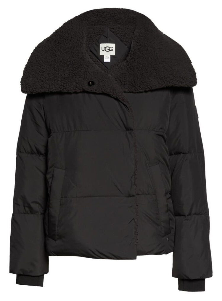 Warmest winter coats for women - UGG Patricia Faux Shearling Lined Puffer Jacket | 40plusstyle.com