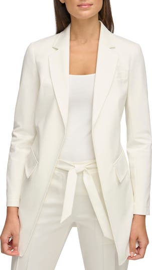 Donna Karan New York Luxe Cotton Blend Longline Blazer | 40plusstyle.com