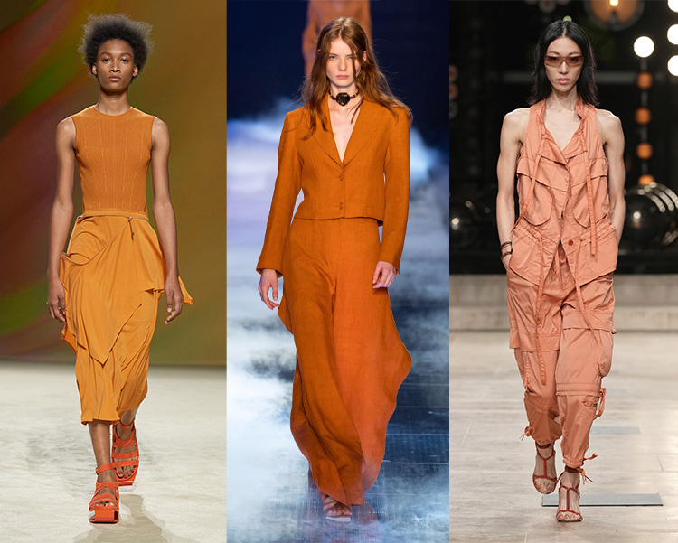 2023 spring clothing colors - Earthy orange on the spring catwalks | 40plusstyle.com