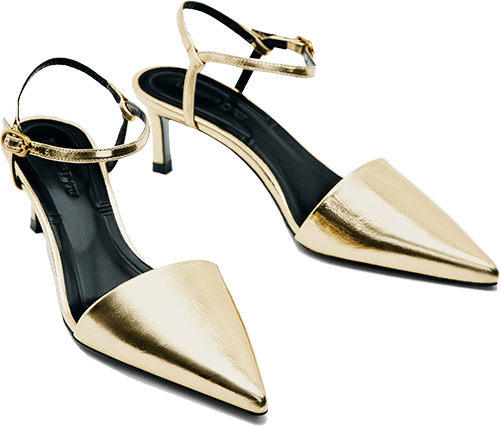 Massimo Dutti Leather High-Heel Mules | 40plusstyle.com