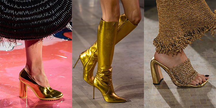 shoe trends spring 2023- Gold shoes for spring | 40plusstyle.com