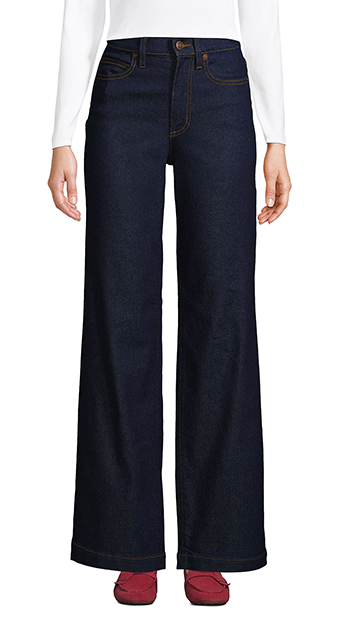 Lands' End Recover High Rise Wide Leg Jeans | 40plusstyle.com