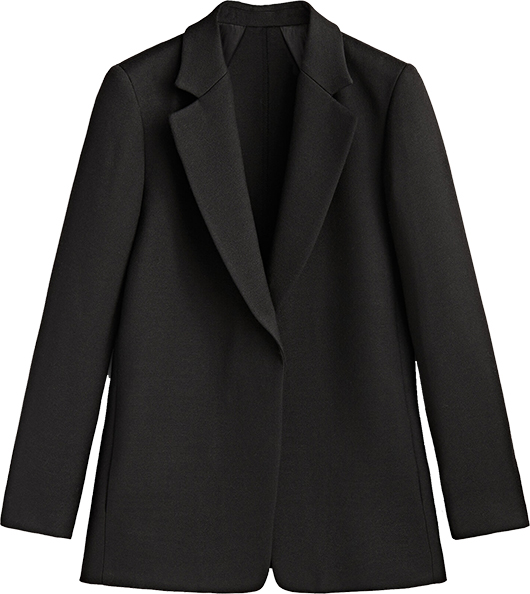 Massimo Dutti Micro-Textured Open Blazer | 40plusstyle.com