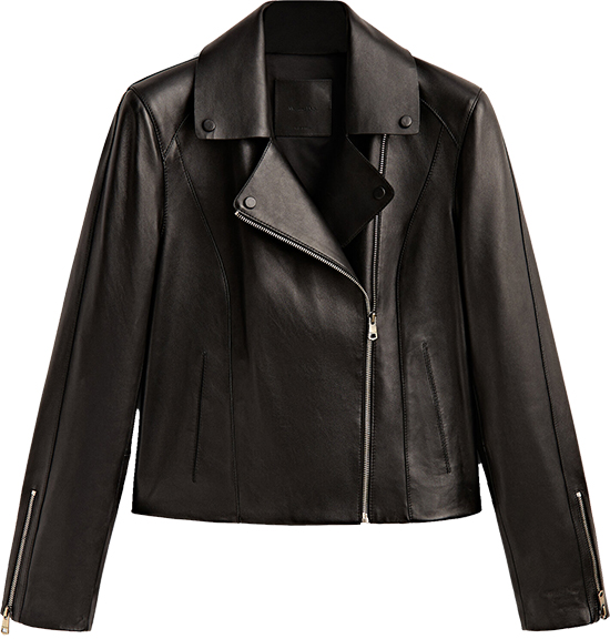 Massimo Dutti Nappa Leather Biker Jacket | 40plusstyle.com