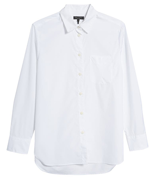 Wardrobe essentials - rag & bone ICONS Maxine Cotton Poplin Button-Up Shirt | 40plusstyle.com