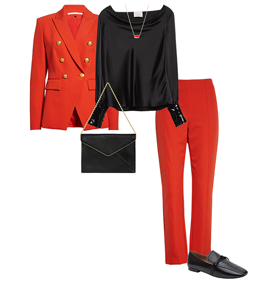 Tenue costume rouge |  40plusstyle.com