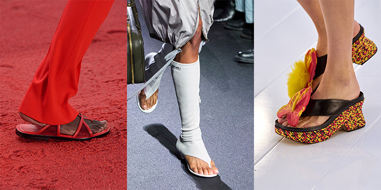 shoe trends spring 2023 - Thong style sandals and boots | 40plusstyle.com
