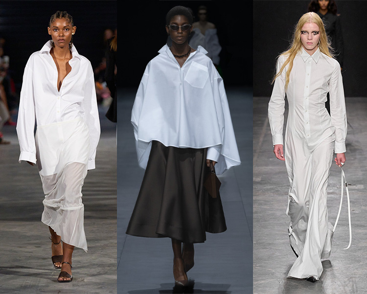 Trends for spring and summer 2023 - White shirts on the spring catwalks | 40plusstyle.com
