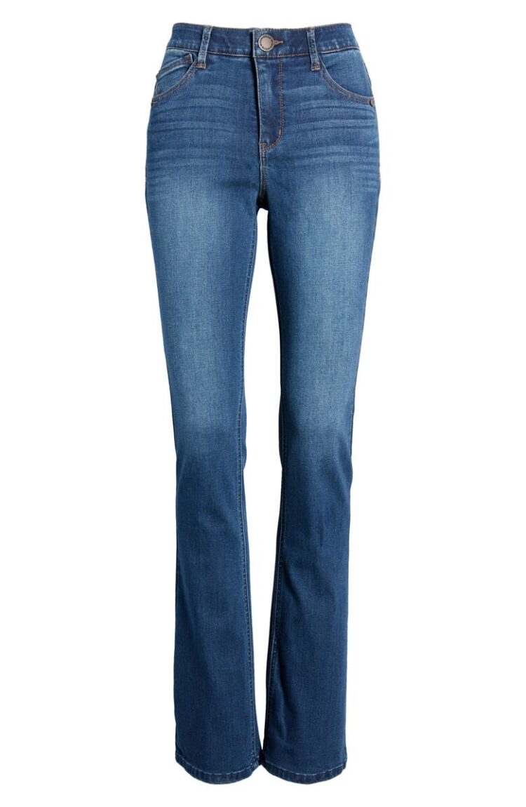 Wit & Wisdom Ab-Solution High Waist Itty Bitty Bootcut Jeans | 40plusstyle.com