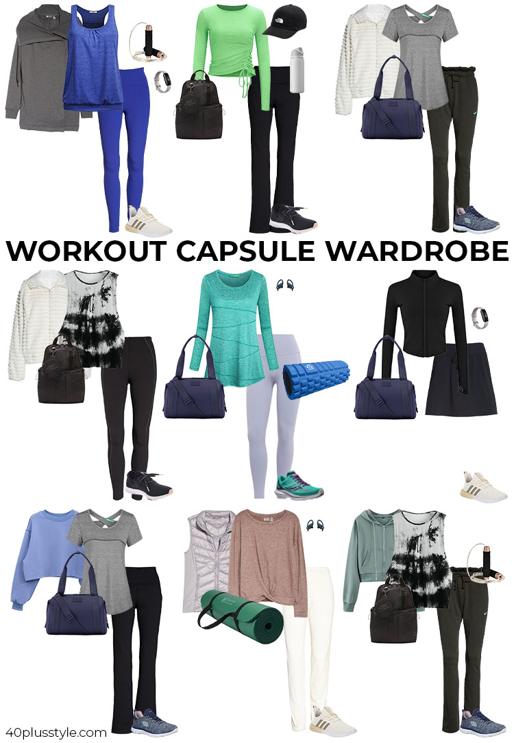 Stylish workout clothes for women over 40 - Workout capsule wardrobe | 40plusstyle.com 
