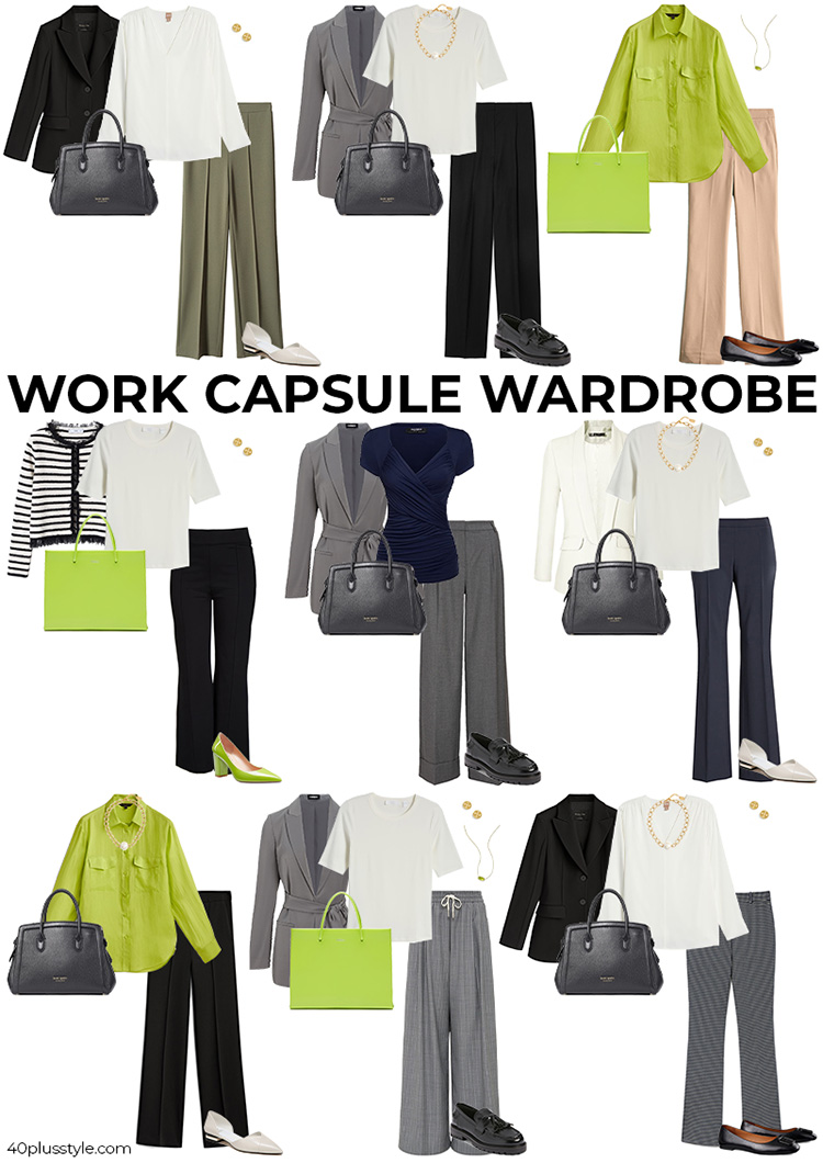 Pants for work - a capsule wardrobe | 40plusstyle.com
