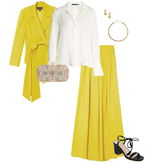 Traje amarillo para mujer |  40plusstyle.com