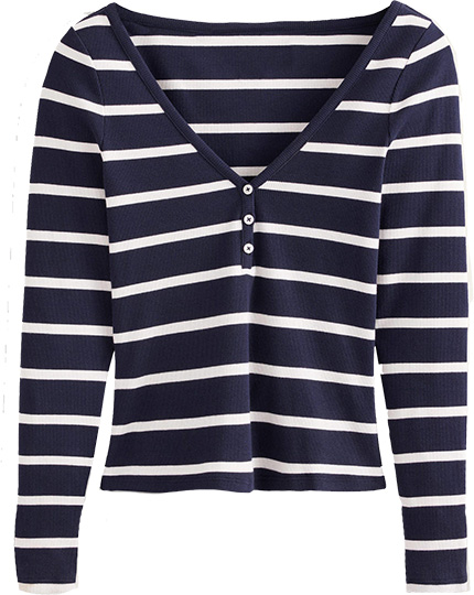 Boden Henley Ribbed Top | 40plusstyle.com
