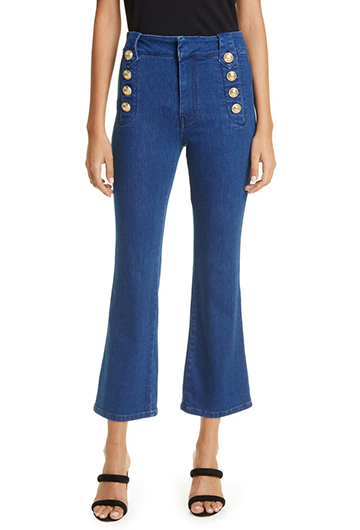 Derek Lam 10 Crosby Robertson Crop Flare Sailor Jeans | 40plusstyle.com