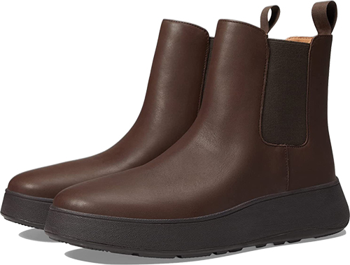 Bots with arch support - FitFlop F-Mode Leather Flatform Chelsea Boots | 40plusstyle.com
