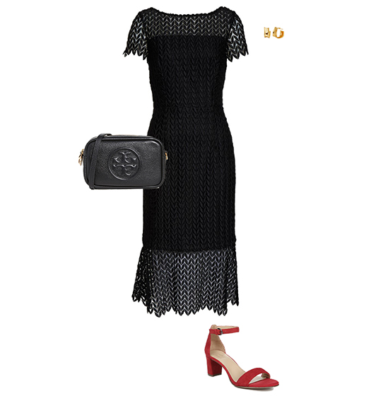 Lace dress and heeled sandals | 40plusstyle.com