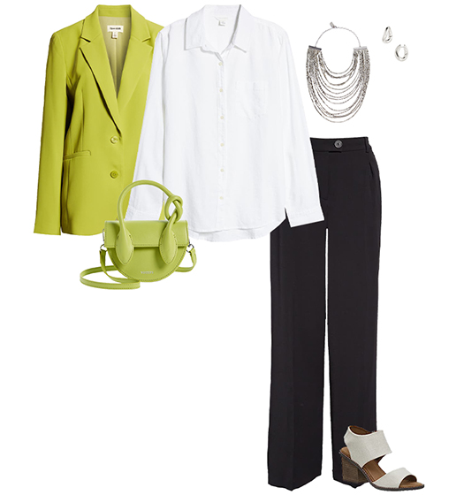 Olive green and white outfit | 40plusstyle.com