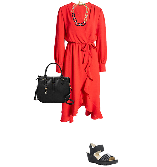 Red wrap dress | 40plusstyle.com