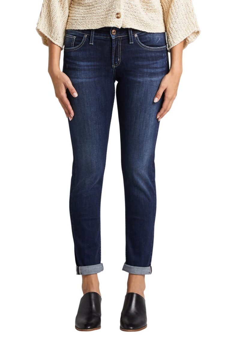 Silver Jeans Co. Boyfriend Ankle Straight Leg Jeans | 40plusstyle.com