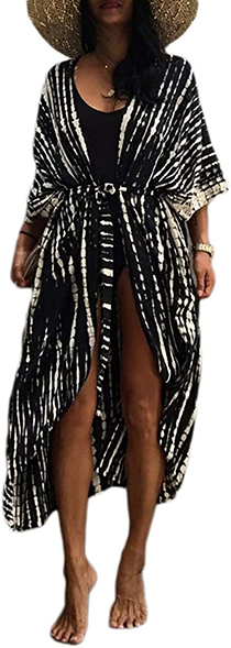 Bsubseach Tie Dye Open Front Long Swimsuit Cover-Up | 40plusstyle.com