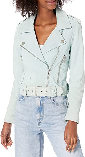 BLANKNYC Cropped Suede Leather Motorcycle Jacket | 40plusstyle.com