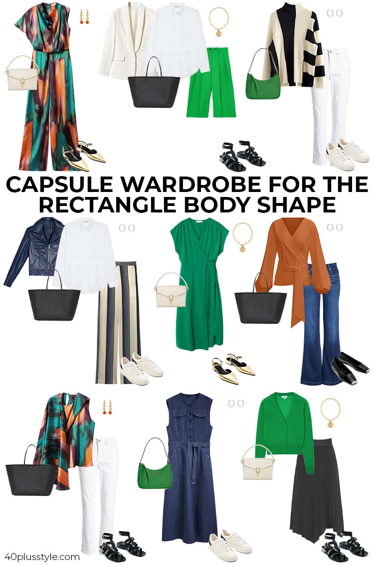 A capsule wardrobe for the rectangle body shape | 40plusstyle.com