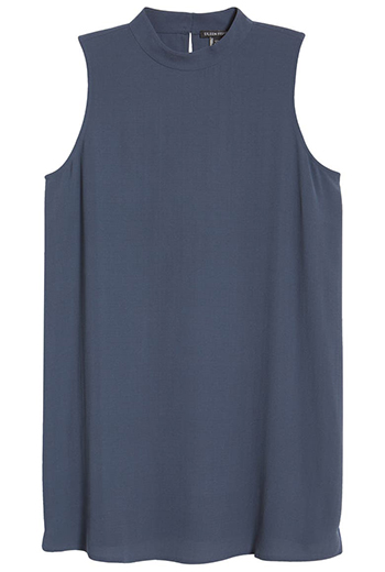 Eileen Fisher Sleeveless Mock Neck Silk Tunic Top | 40plusstyle.com