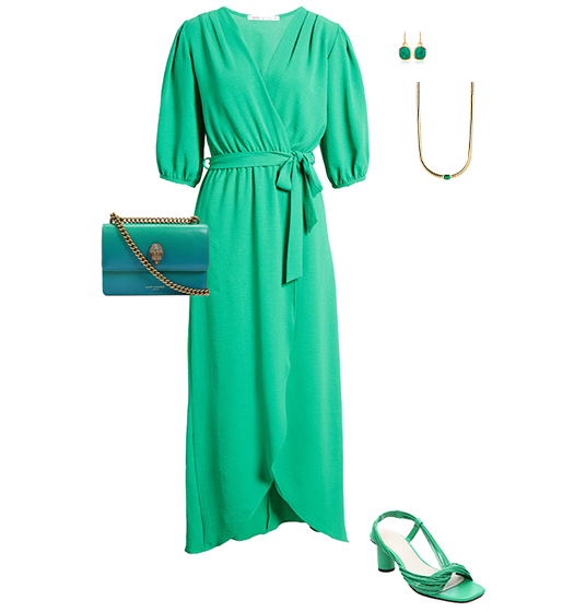 Green dress outfit | 40plusstyle.com