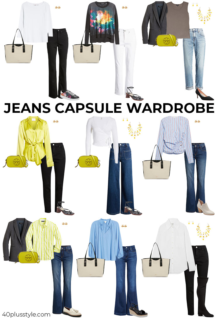 Jeans capsule wardrobe | 40plusstyle.com
