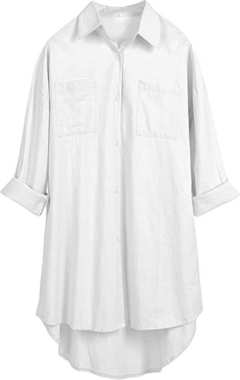Bianstore Oversized Linen Shirt | 40plusstyle.com