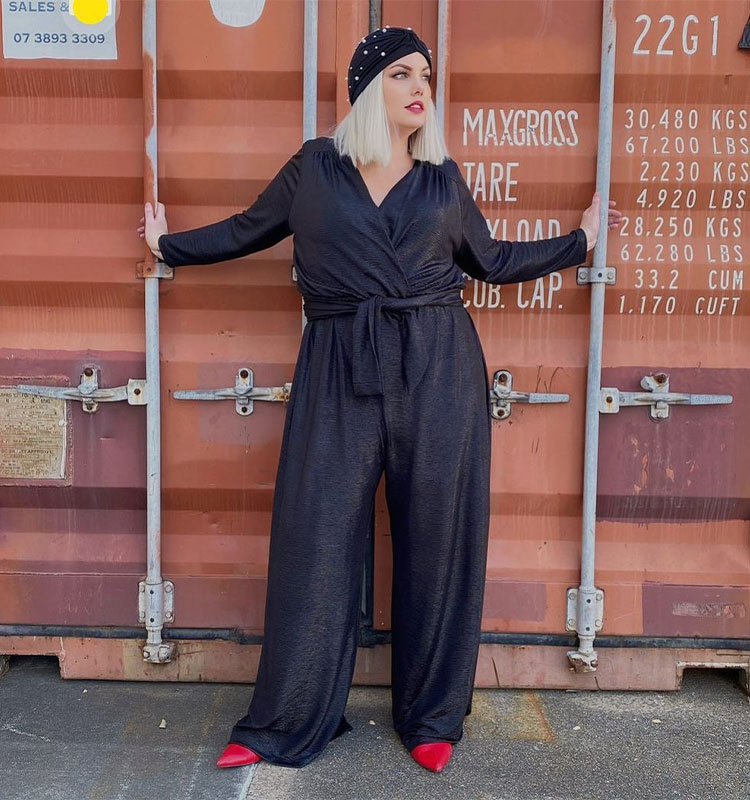 Mel in belted jumpsuit | 40plusstyle.com