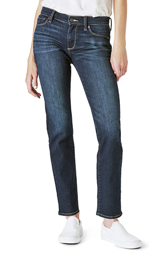 Lucky Brand Sweet Straight Mid Rise Straight Leg Jeans | 40plusstyle.com