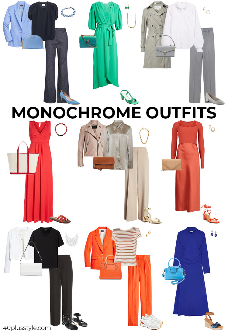 Monochrome outfits | 40plusstyle.com