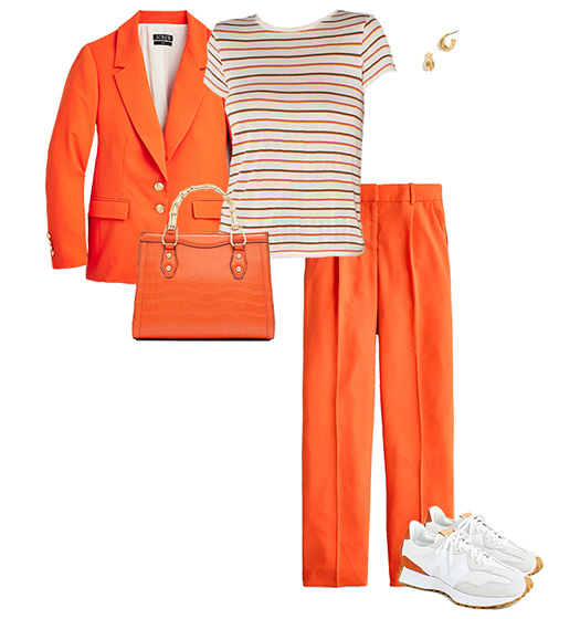 Orangefarbener Anzug |  40plusstyle.com