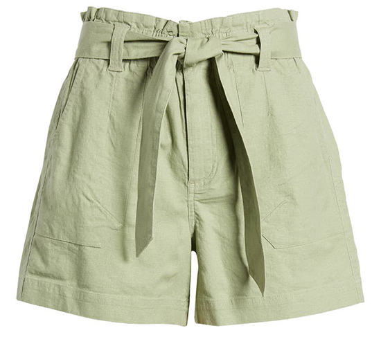 Wit & Wisdom Paperbag Waist Linen Blend Shorts | 40plusstyle.com