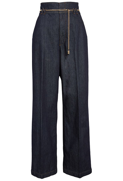 FRAME Belted High Paperbag Waist Wide Leg Jeans | 40plusstyle.com