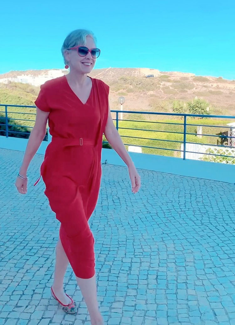 Sylvia in a red dress | 40plusstyle.com