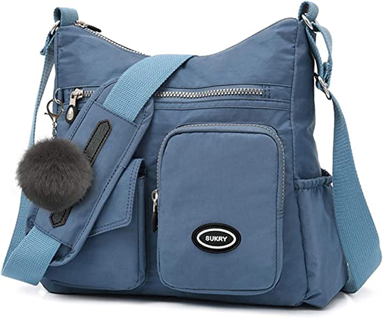 SUKRY Nylon Crossbody Bag with Anti theft RFID Pocket | 40plusstyle.com