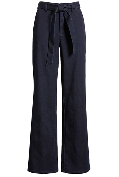 Anne Klein Tie Front High Waist Trouser Jeans | 40plusstyle.com