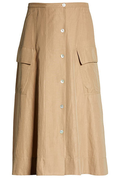 Vince Cotton & Linen Blend Utiility Skirt | 40plusstyle.com