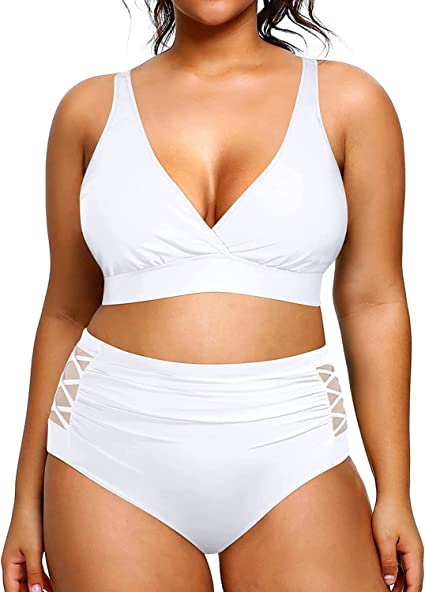 Yonique Plus Size High Waisted Swimsuit | 40plusstyle.com