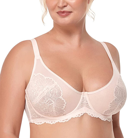 HSIA Full Coverage Lace Minimizer Bra | 40plusstyle.com