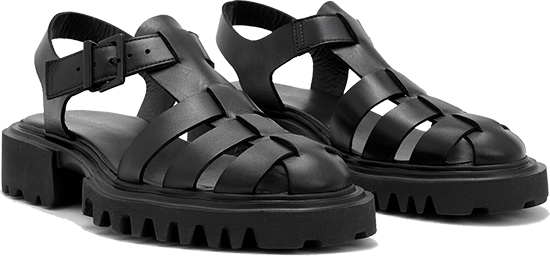 AllSaints Nessie Leather Sandals | 40plusstyle.com