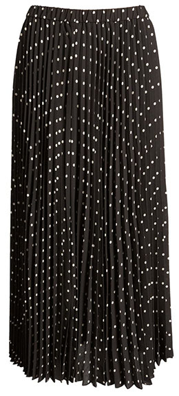 Anne Klein Polka Dot Pleat Midi Skirt | 40plusstyle.com
